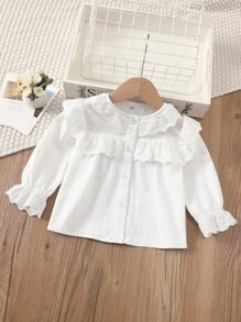 Tops em bé Xù Tranh thêu màu trơn - trắng - Xem 1