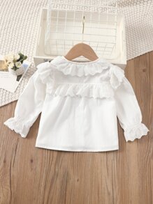 Tops em bé Xù Tranh thêu màu trơn - trắng - Xem 2