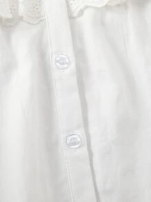 Tops em bé Xù Tranh thêu màu trơn - trắng - Xem 6