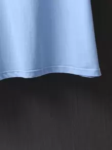 Manfinity RSRT Camisetas de hombre, ajustadas, de cuello redondo, mangas cortas, gráficas, palmeras, poliéster de verano - Celeste - Ver 3