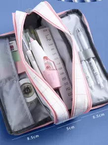 1入組格紋圖案筆袋 - 彩色 - 查看 2