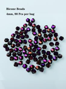 1pack 4mm Geometric Glass Beads - Purple - View 2