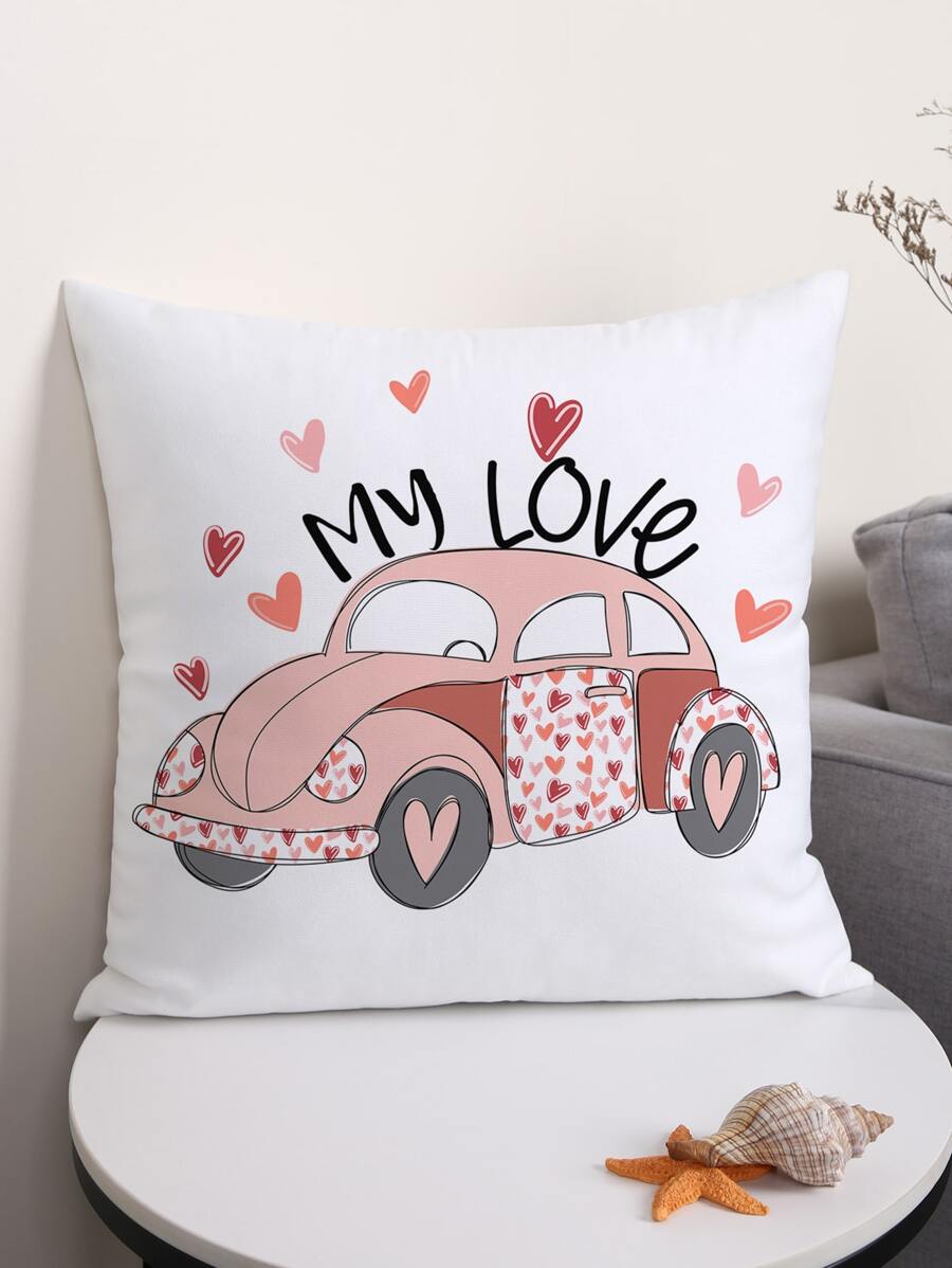 Valentine's Day Car Print Cushion Cover Without Filler for Sale