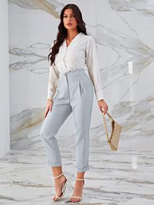 Modelyn Quần nữ màu trơn Giải trí - Màu Xám nhạt - Xem 3