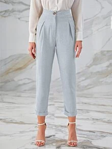 Modelyn Quần nữ màu trơn Giải trí - Màu Xám nhạt - Xem 4