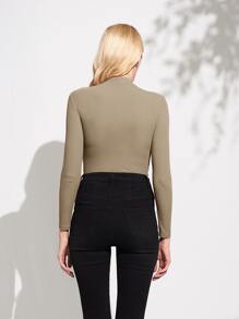 MOTF PREMIUM 褶邊上衣 - 卡其色 - 查看 2