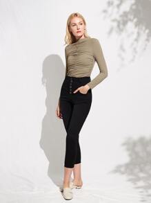 MOTF PREMIUM 褶邊上衣 - 卡其色 - 查看 7