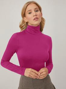 MOTF PREMIUM Áo thun nữ màu trơn Giải trí - Màu Hồng Tươi - Xem 1