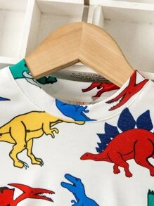 SHEIN Toddler Boys Dinosaur Print Tee - Multicolor - View 3