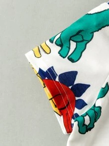 SHEIN Toddler Boys Dinosaur Print Tee - Multicolor - View 4