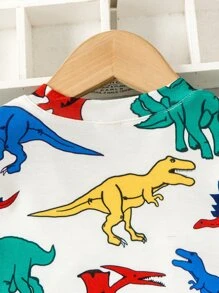 SHEIN Toddler Boys Dinosaur Print Tee - Multicolor - View 5