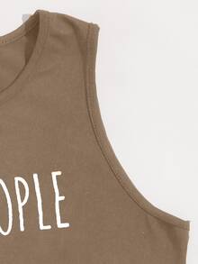 SHEIN Unity Top tank con estampado de letra - Marrón Mocha - Ver 5