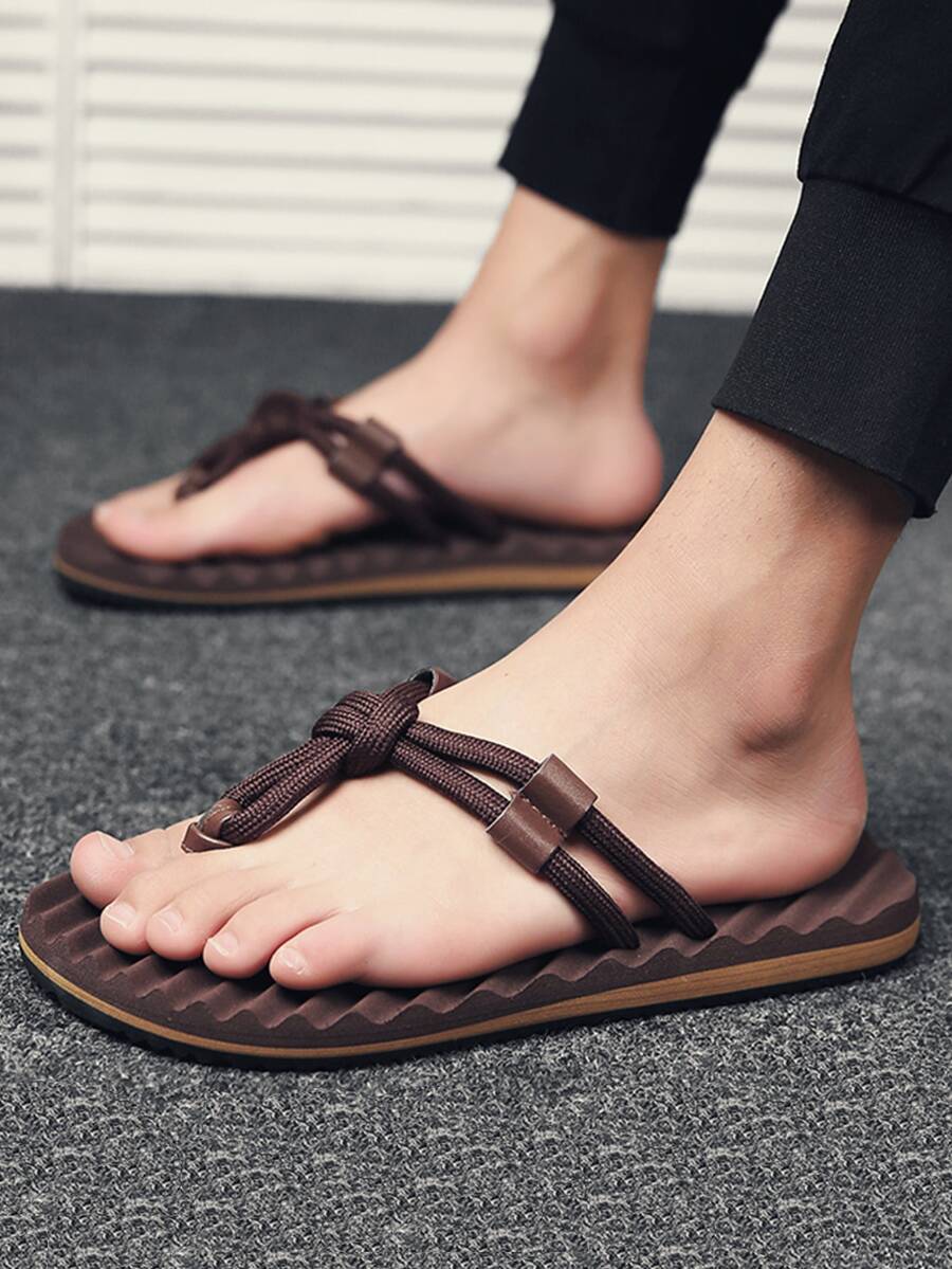 Dép xỏ ngón & dép nam Lá thư - màu nâu - Xem 1