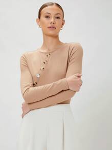 MOTF RIBBED BODYSUIT - Apricot - View 4