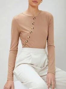 MOTF RIBBED BODYSUIT - Apricot - View 6