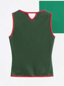 Ashi Turtle Print Tank Top - Dark Green - View 2