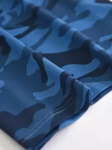 SHEIN Tween Boy Camo Print Raglan Sleeve Tee & Shorts - Multicolor - View 5