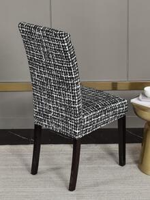 Graphic Print Stretchy Chair Slipcover - Black and White - View 2