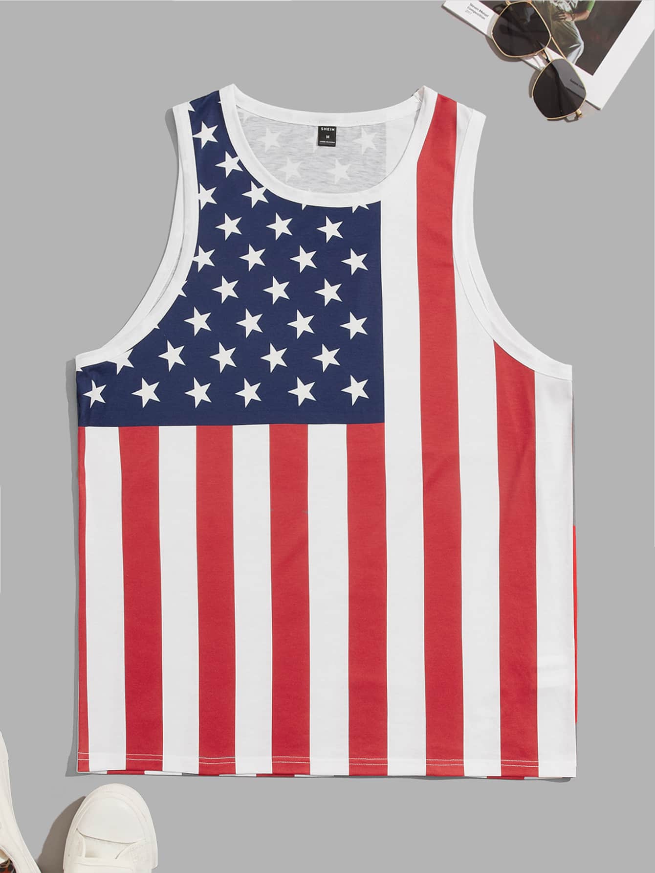 Shein 男性 アメリカ国旗プリント タンクトップ Shein Japan