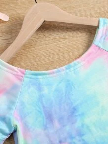 SHEIN Áo phông và quần đùi buộc dây cho bé gái mới biết đi - Nhiều màu - Xem 6