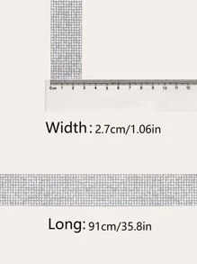 Cuộn/2 Cuộn 12 Hàng Kim Cương Giả Tự Dính DIY Trang Trí Nhà Cửa - Bạc - Xem 3