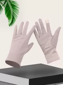 1pair Sports Breathable Cycling Gloves,Black Gloves - Dusty Pink - View 1