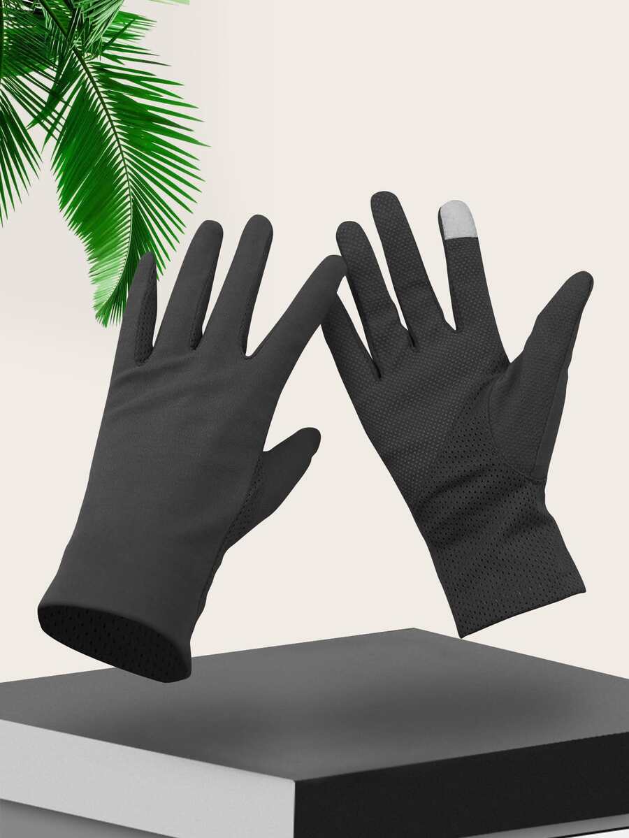 1 đôi găng tay đi xe đạp thể thao thoáng khí - màu đen - Xem 1