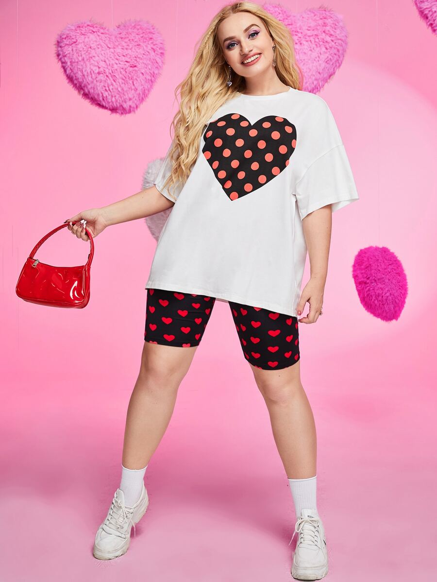 SHEIN Qutie Quần lót kích thước lớn Tim Tất cả trên in Giải trí - Nhiều màu - Xem 1