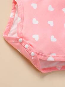 SHEIN Playful Pals 嬰兒女孩2入組心型印花連身衣 - 彩色 - 查看 5