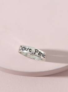 Letter Graphic Ring - Antique Silver - View 2