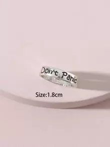 Letter Graphic Ring - Antique Silver - View 3