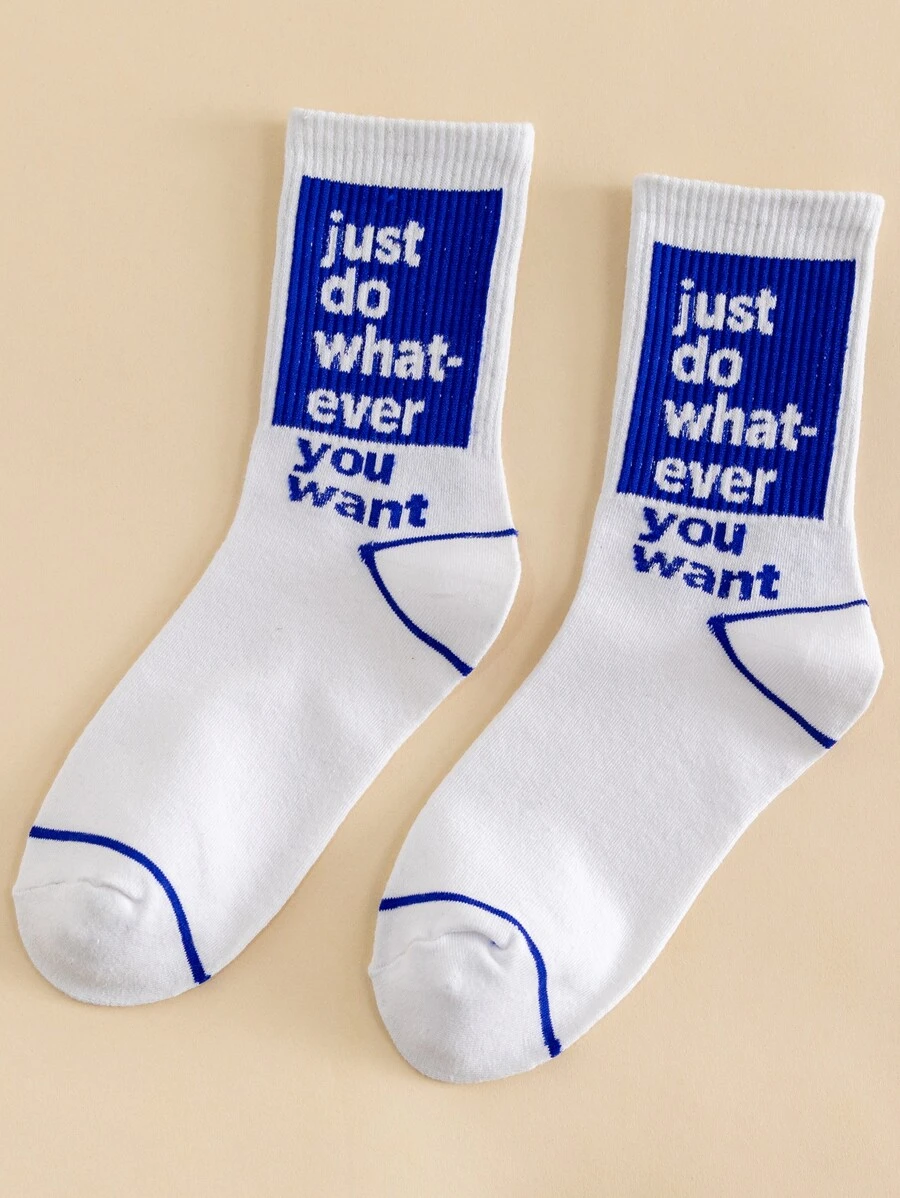 Vớ Crew Graphic Thư - trắng - Xem 1