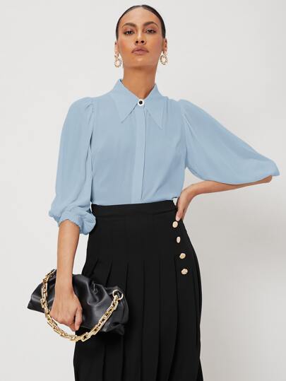 MOTF PREMIUM らんたんすりーぶ 先端 カラー ブラウス