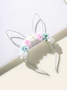 小女童花朵裝飾髮箍 - 彩色 - 查看 1