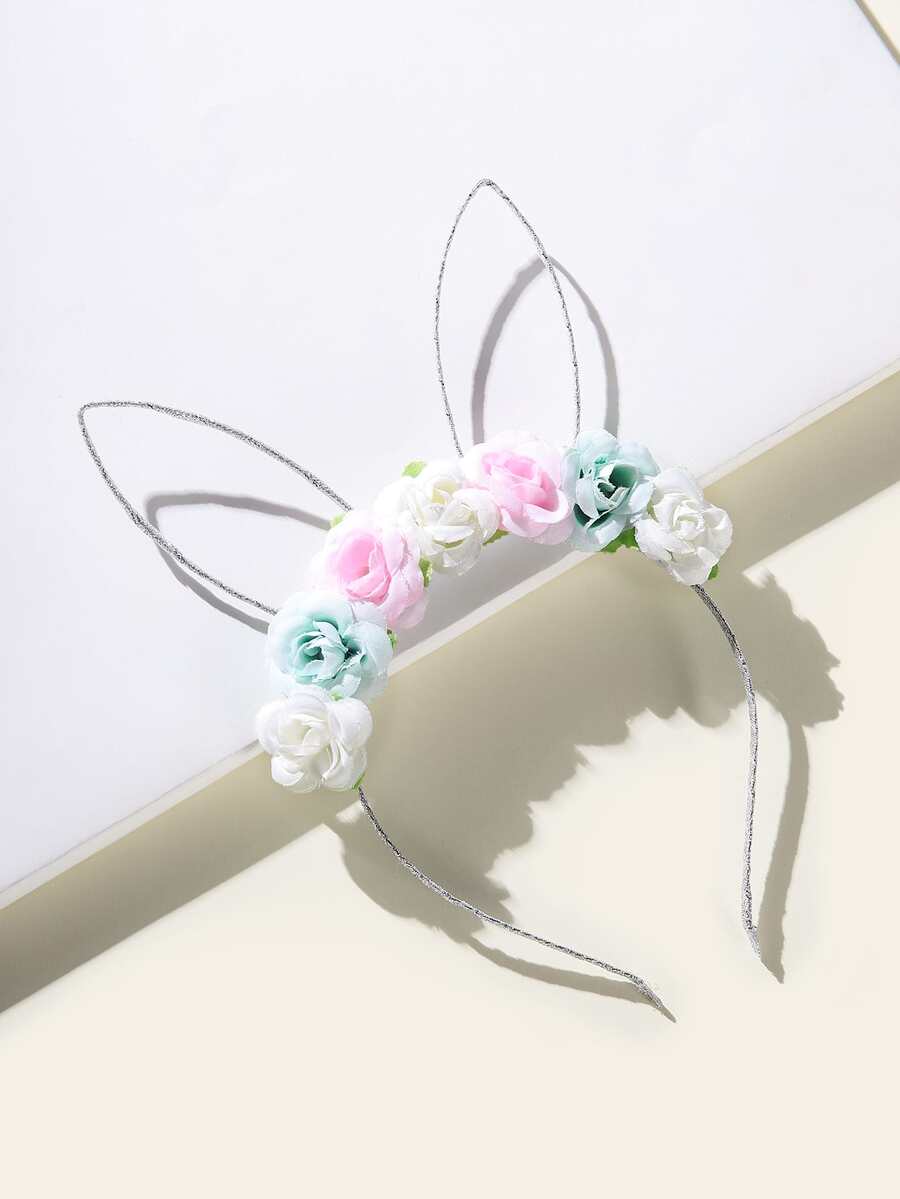 小女童花朵裝飾髮箍 - 彩色 - 查看 1