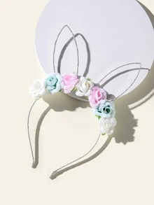 小女童花朵裝飾髮箍 - 彩色 - 查看 2