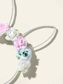 小女童花朵裝飾髮箍 - 彩色 - 查看 3