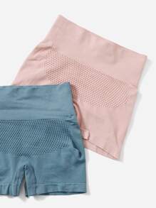 Easithlete 3 piezas de pantalones cortos deportivos sin costuras y elásticos con fruncidos - Multicolor - Ver 5