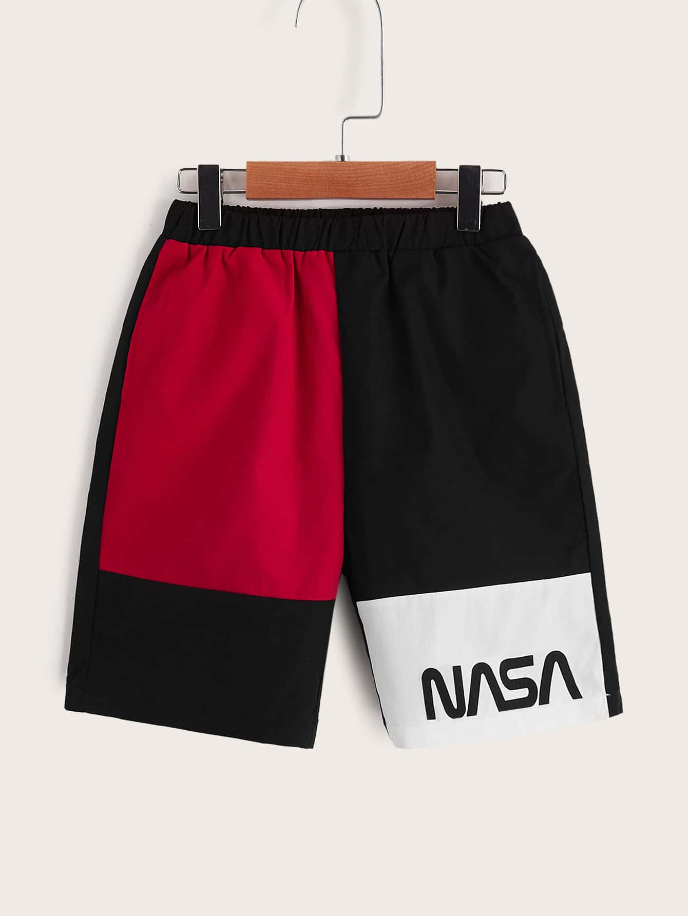 SHEIN Boys Letter Graphic Colourblock Shorts - Multicolor - View 1