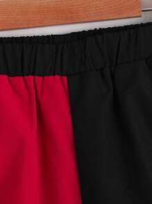 SHEIN Boys Letter Graphic Colourblock Shorts - Multicolor - View 4