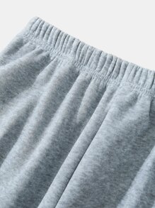 INAWLY Solva Solid Elastic Waist Joggers - Grey - View 3