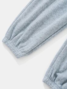 INAWLY Solva Solid Elastic Waist Joggers - Grey - View 4