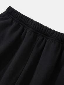 INAWLY Solva Solid Elastic Waist Joggers - Black - View 4