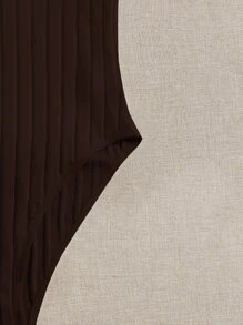 SHEIN EZwear Solid Ribbed Knit V Neck Bodysuit For Summer