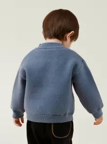 Toddler Boys Letter & Cartoon Graphic Drop Shoulder Sweater