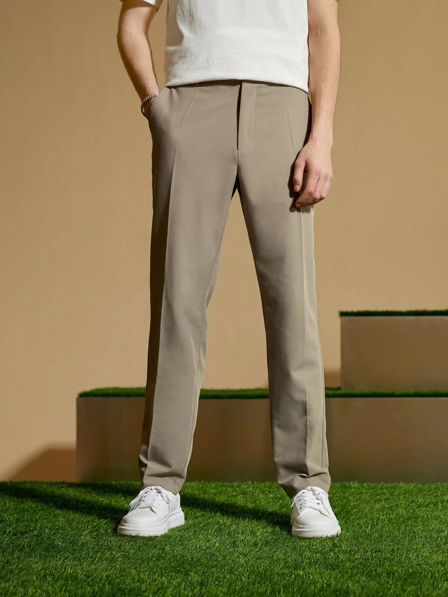 Manfinity VCAY Men Slant Pocket Tailor Trousers - Khaki - View 1