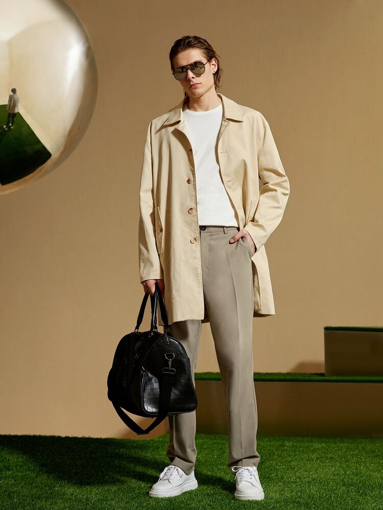 Manfinity VCAY Men Slant Pocket Tailor Pants - Khaki - View 2