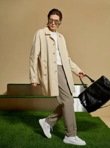 Manfinity VCAY Men Slant Pocket Tailor Trousers - Khaki - View 4