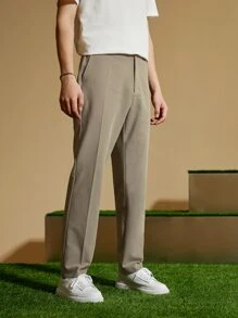 Manfinity VCAY Men Slant Pocket Tailor Trousers - Khaki - View 6