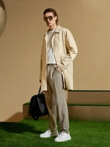 Manfinity VCAY Men Slant Pocket Tailor Trousers - Khaki - View 7